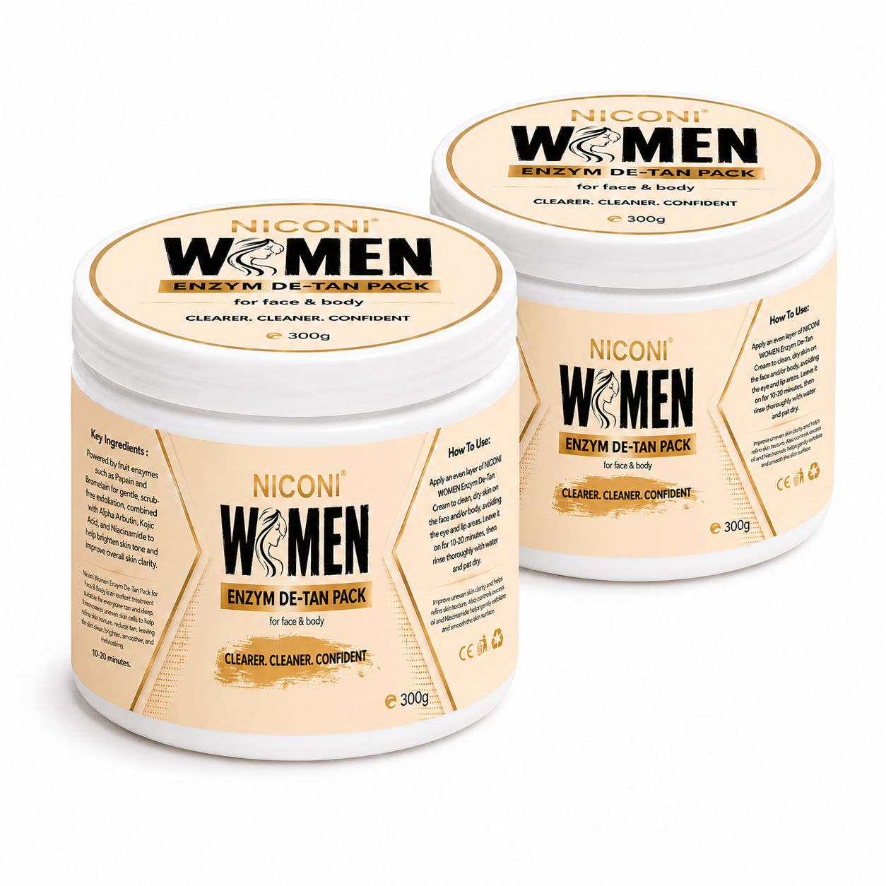 NICONI Women Enzyme De-Tan Pack for Face & Body – 300g